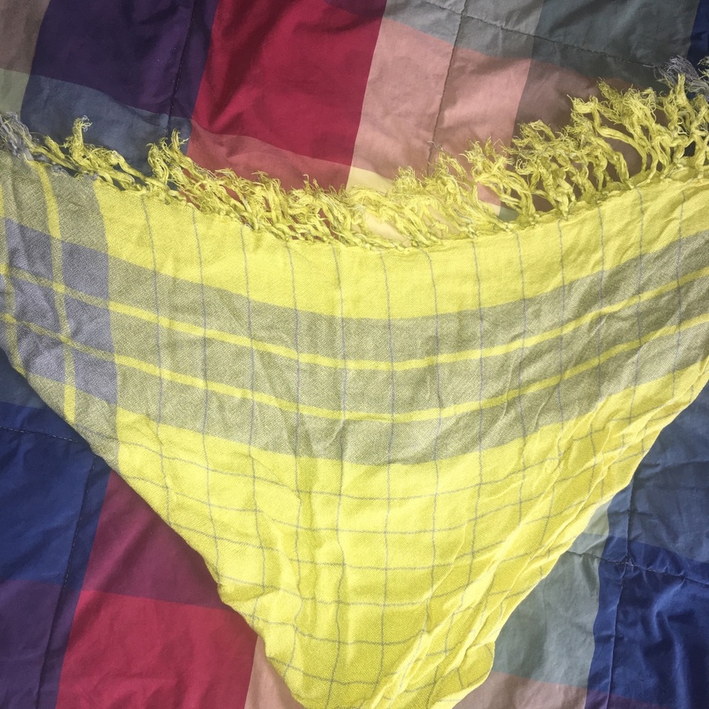 Yellow Plaid Accessory Scarf
